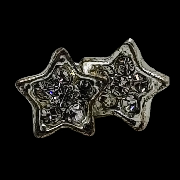 Vintage Rhinestone Silver Star Stud Earring Set - Picture 8 of 10